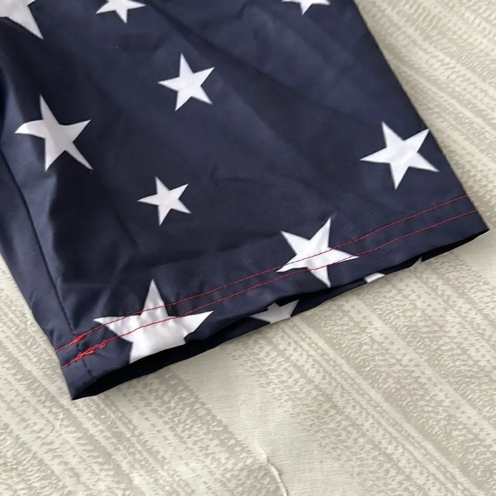Mish Boys Navy Blue with White Stars Swim Trunks